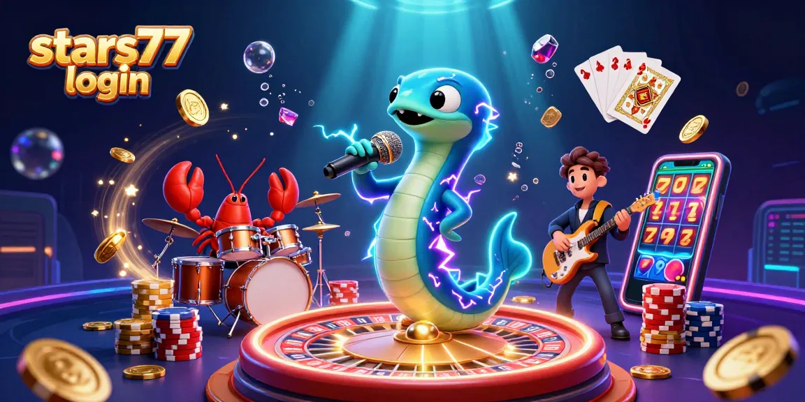 Masuk ke stars77 login dengan ikan listrik DJ, pemain drum lobster, dan gitaris kuda laut di panggung kasino bawah laut.